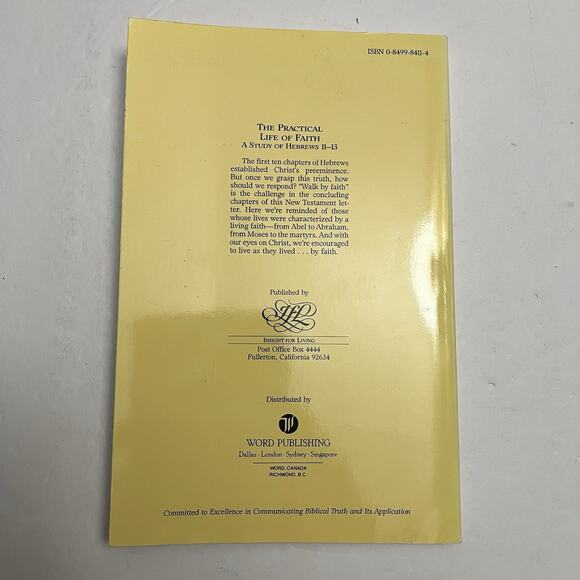 Practical Life of Faith A Study of Hebrews 11 and 12 Paperback Charles Swindoll - Picture 6 of 7